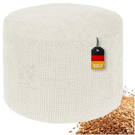 OMNANA® Cushy™ Meditationskissen rund – Sitzkissen 10cm/15cm/20cm hoch – Chenille Yogakissen mit Dinkelfüllung – Bodenkissen, Kissen für Meditation & Entspannung – Made in Germany
