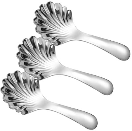 Cabilock 3pcs 304 Stainless Steel Teaspoons Tea Spoons Dessert Spoons Thickened Metal Short Handle for Coffee and Tea