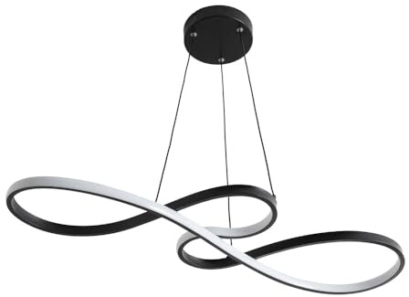 ValueLights | Infinity Matte Black Loop Drop Bar LED Ceiling Pendant Light