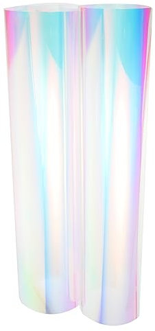 SHINEOFI Holografisches PVC-filmgestaltstoff Wasserfestes Selbstklebendes Regenbogenfarbenes Material Für DIY Taschen Accessoires Bekleidungs-Applikationen Bunte Bastelprojekte