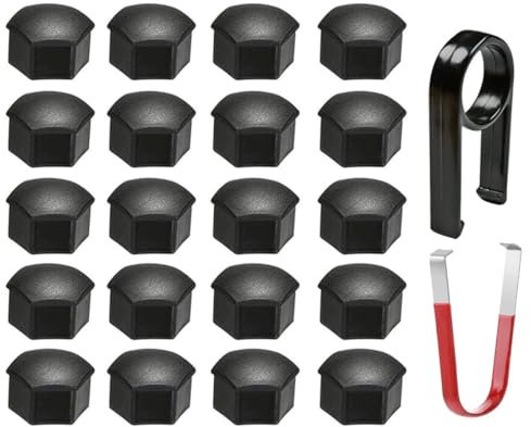 WENGONG 20 Pieces Wheel Nut Covers Set for Mercedes-Benz VITO III W447 / Viano 2014-2022, Wheel Bolt Nut Caps Covers Hexagonal Tire Nut Covers with Removal Tool Set,21mm