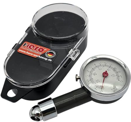 HERO Reifendruckmesser Reifendruckprüfer Luftdruckprüfer Manometer 7,5bar Auto Reifendruck Luftdruck Messgerät Prüfer 0-100Psi Druckprüfer Reifendruckmessgerät für Auto, Fahrrad und Motorrad, KFZ