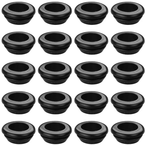 GINTOOYUN 20 ojales de goma de 17 mm, ojales de goma de 0.67 pulgadas de diámetro interior para cables, enchufes y cortafuegos (17 mm)