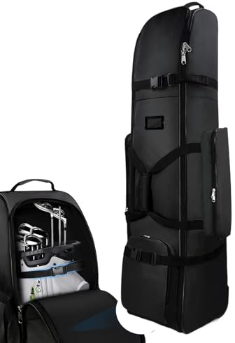 Golftasche für Reisen mit Rollen für Fluggesellschaften – verstärkte Golftasche mit Rollen für Aufbewahrung, wasserdichter Reisekoffer, Zubehör, Aufbewahrung für den Außenbereich, Geschenke