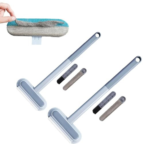 3 In 1 Pet Hair Remover, 2 Stück Tierhaarentferner Multifunktion Langen Griff, Wiederverwendbar Katzenhaarentferner Katzen Haarentferner, Für Kleidung, Teppiche, Auto, Außenbereich Tierhaare (45+61cm)