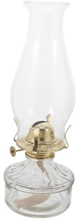HOMOCONO Rustikale Öllampe aus Glas mit Verstellbarem Licht für Innenbereiche Vintage Petroleumlampe als Dekorative Sturmlampe und Notbeleuchtung