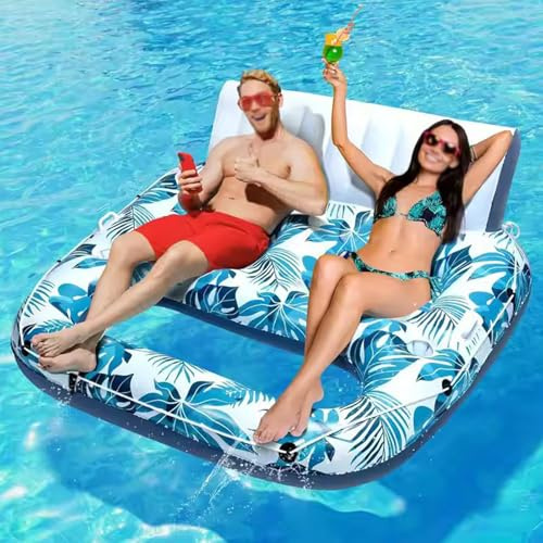Sillón hinchable para 2 personas con respaldo grande