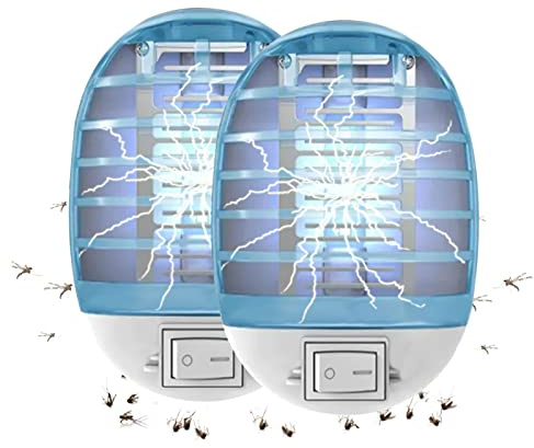 Bug Zapper Indoor,Fly Traps,Flying Insects,Electronic Insect Killer Fly Insect Trap Plug-in Mosquitoes Killer Mosquito Zapper with Blue Lights for Living Room,Kitchen,Bedroom,Office (2Packs)