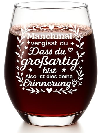 Diztoud Weinglas Geschenke für Beste Freundin, Personalisierte Weihnachtsgeschenke für Frauen, Mama Kollegen, Kollegin Freundinnen Geschenkideen zum Weihnachten, Geburtstagsgeschenk, 550ml Weingläser