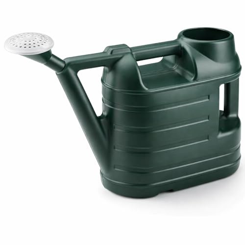Green 6.5L Watering Can with Sprinkler Rose Head for Indoor & Outdoor Gardening with Double Handles Grip 6.5 Litre Lightweight Plastic Watering Cans for Plants Lawn Patio Greenhouse