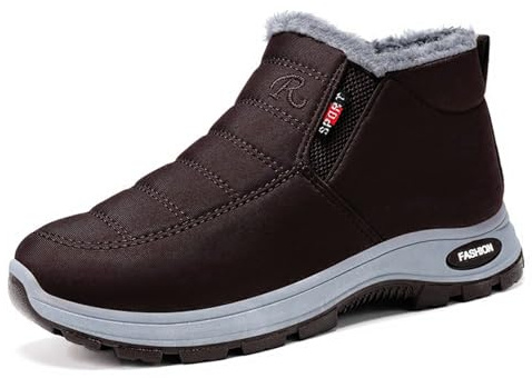 Generisch 2025 Bottines d'hiver pour femme Bottes de neige doublées en polaire Bottes de neige confortables décontractées et chaudes à enfiler pour femme Compatible avec moto Homme 42