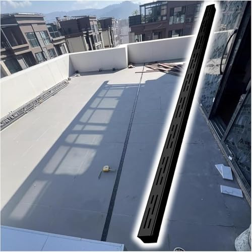 Desagüe de ducha lineal de acero inoxidable, kit de rejilla de drenaje de canal delgado de 2 pulgadas, longitud de 1 m, 1,5 m, 2 m de longitud, para entrada, piscina, terraza, uso al aire libre