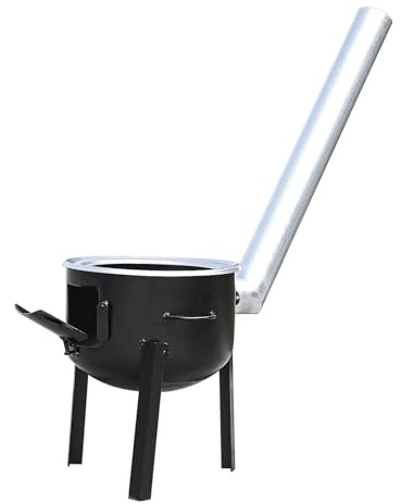 Estufa de Leña Pequeña para Casa con Chimenea Estufa de Leña Pequeña Camping con Asa Ideal para Acampar y Uso Al Aire Libre