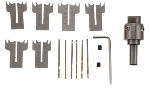 Sosoport Kit de Brocas para Anillos de Madera 16-21 Mm, Herramienta de Taladro para Bricolaje en Carpintería, Accesorios para Fresadora de Máquina, Brocas para Cuentas y Molduras de Madera