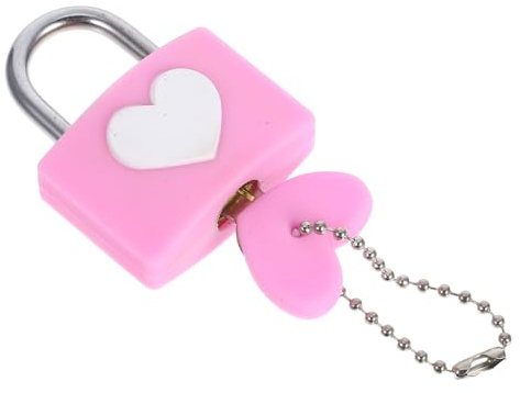 BUGUUYO Cadenas en Métal de Cœur avec Clé Mini Cadenas pour Amoureux Présent Mariage Couple Couleur Rose Symbole D’affection Serrure Décorative