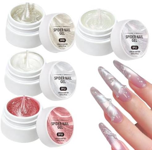 Weißes Spider-Gel für Nägel 8ml Spider Elastische Malerei, Maniküre und | Zeichnung Fingernagel Gellack für Studio, Shop, Beauty, den täglichen Bedarf, Hochzeit, Party, Salon und Zuhause