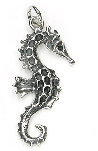Drachensilber Seepferdchen Schmuck Silber Seepferd Anhänger 925er 4cm Silberschmuck Meer Taucher