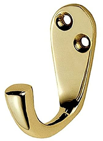 Merriway BH01321 Single Robe Hook-Polished Brass Solid