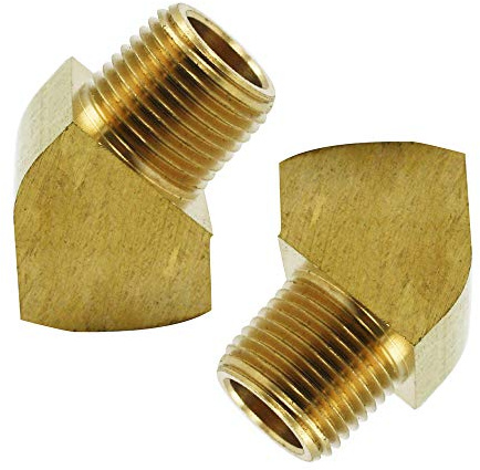 Legines 45 Degree Street Elbow 3/8 NPT Male x 3/8 NPT Female Brass Pipe Fitting (Pack of 2)