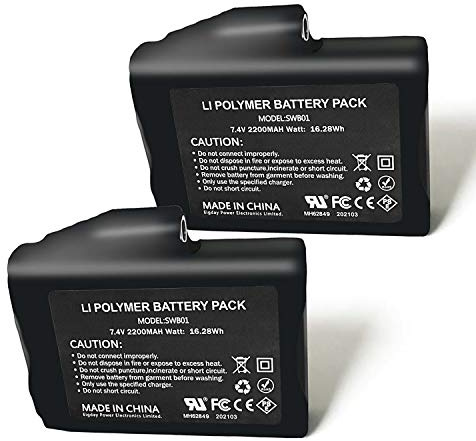 Sun Will 2 PZ Ricaricabili 7.4 V 2200 mAh Li-Ion Batterie per Guanti Riscaldati Calze Cappelli Passamontagna Maschera da Sci Vestiti