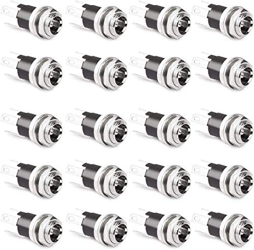 CLDIY 2.5mm DC Power Jack Buchse, Panelmontage DC Power Jack Buchse Panelmontage Anschluss 20St