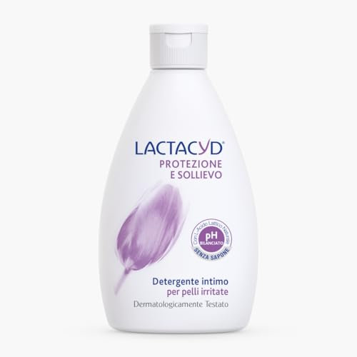 Lactacyd Protezione & Sollievo, gel Detergente Intimo per Pelli Irritate, Allevia Bruciore e Prurito, Senza Sapone, con Arnica e Proteine del Riso, 6 Flaconi da 300 Ml