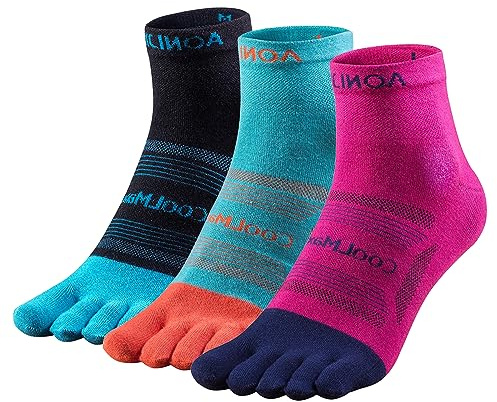 TRIWONDER 3 Paio Calzini da Corsa Anti-Vesciche Calze a 5 Dita Calzini Sportivi da Corsa Esercizi Running per Uomo Donna(B1-3 Colori, S)