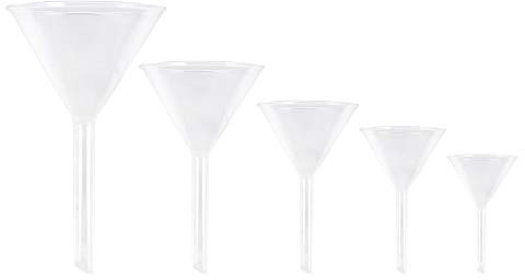 iplusmile 5 Piezas Embudo De Vidrio Embudo Líquido De Goteo De Laboratorio De Vidrio Pequeño s De Para Para Agua Tallo De s Triángulo Cosmético