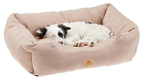 Ferplast Hundekörbchen Hundesofa Katzenbett COCCOLO Microfleece 60 Weiches Microfleece, Waschbar, Beige