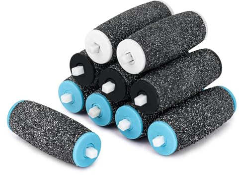 BOLASEN 10 Stück Hornhautentferner Ersatzrollen, 3 Arten von Rauheit Coarse zum Entfernen Harter Haut, Scholl Velvet Smooth Ersatzrollen, kompatibel mit Scholl, Pediküre Fußpflege Set