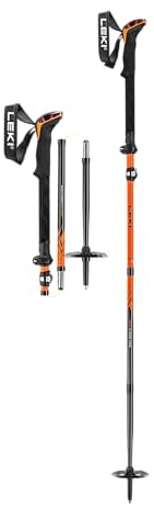 LEKI Sherpa FX Carbon Strong skidstavar, orange-denim, blå, 120–140 cm