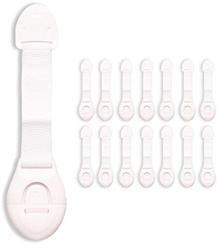 14 Piezas Cierre Seguridad Cajones Bebe, Seguridad Puertas Niños, Cerradura de Seguridad para Niños, Cerradura de Puerta para Niños Adecuada para Gabinetes de Refrigerador para Niños de 1-3 Años
