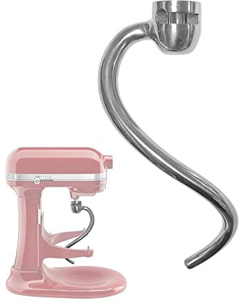 Edelstahl Knethaken K45DH für Kitchen-Aid Küchenmaschine - Spiral Zubehör für 4.5/6QT Neigekopf - Professional Küchenhelfer Backzubehör, Spülmaschinenfest
