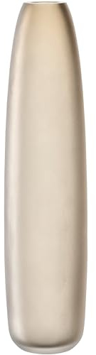 Leonardo Home Bellagio Blumenvase - Hohe und schmale Vase aus hochwertigem Glas - Handarbeit - Höhe 35 cm, Durchmesser 8 cm - Beige, 036454