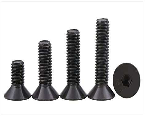GILIOS 10.9 Viti a Testa Svasata in Acciaio al Carbonio M4 M5 M6 M8 M10 Bulloni Viti a Testa Piatta Nere Viti a esagono Incassato (Size : M4X6 250pcs)