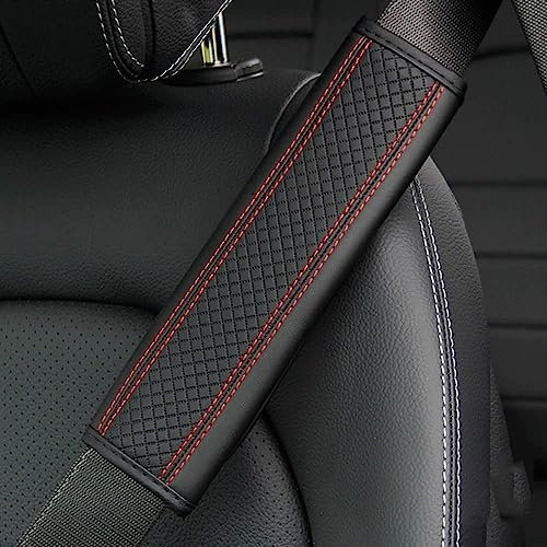 NUNETH 2 Stück Auto Sicherheitsgurtpolster für VW Troc SUV, Weiches Bequem Langlebig Gurtpolster, Auto Sicherheitsgurt Polster Auto Gurtpolster, Auto-Zubehör,C-Red