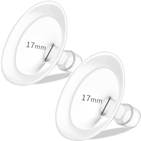 PumpMom-us 17mm Flange with Soft Rim, Breast Pump Shields Flanges for Medela, Replace Flange Compatible with Medela Breast Pumps PersonalFit, Freestyle, Maxflow, Freestyle Flex Swing Maxi Connector