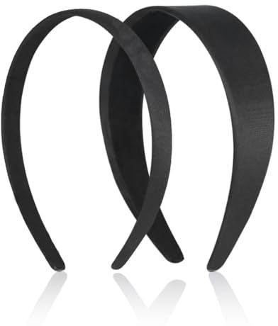 Reccisokz 2-Teiliges Damen-Stirnband,Haarband Schwarz,1,5/2,5 Cm Weibliches Stirnband Diy-Zahn-Stirnband Reguläres Stirnband