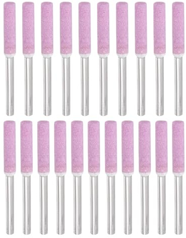 PATIKIL 21 Pcs Diamond Chainsaw Sharpener 5/32 Inch High Hardness Sharpening Stone Polishing Chainsaw Sharpening Kit Grinding File Tool for Chain Saw Stone Jewelry Wood, Pink(4mm)