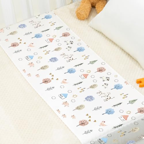 PROMEED Stubenwagen-Bettlaken aus 100 % Maulbeerseide, für Baby-Haarausfall und kahle Flecken, Oeko-Tex-zertifiziert, 23 Momme Seide, Bauernhoftiere, Kinderzimmer-Bettwäsche für Stubenwagen, Wiegen,