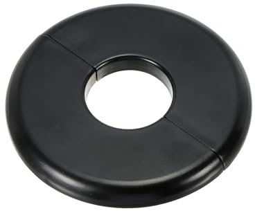 PATIKIL Wall Split Flange 1.10 (28mm),ABS Round Self-Adhesive Escutcheon Plate Buckles Water Pipe Cover for Kitchen Bathroom Arm Pipe Faucet Decoration, Black