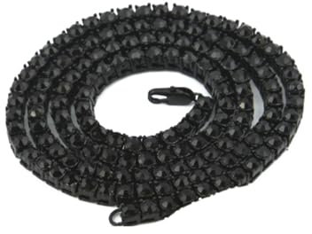 Bishilin Kette Männer Edelstahl 50CM, Hip Hop Halskette ohne Anhänger 5.5MM Tennis Kette 5. mit Zirkonia Partnerkette Herren Kette Personalisiert Schwarz