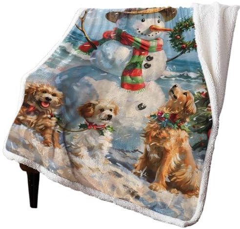 XGTEAHHC Coperta natalizia e invernale in cashmere, calda e morbida, per letto, divano, coperta di lana, copriletto (150 x 200 cm)