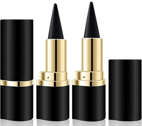 JOZMMZEOOA 2 Stück Matte Schnell Trocknender Eyeliner,Wasserfest Waterproof Gel Kajalstift Matte Schnell Trocknender Eyeliner Stick Pencil,für ein Alltägliches Anhaltend Augen Make Up(Schwarz)