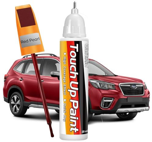 Galitoon Stylo de retouche peinture carrosserie, Stylo de retouche peinture voiture 2-en-1, et facile pour réparer les petites rayures automobiles peinture voiture, stylo peinture voiture (Rouge Pâle)