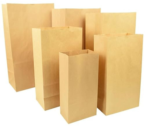 pipisweet Lot de 10 sacs en papier kraft marron pour aliments, légumes, courses, bonbons, sacs à déjeuner, pain, biscuits, collations (A04)
