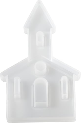Hobbyfun Silikon-Gießform Kirche mit Steckkante 9x16cm 50ml Beton Gießharz Kreativgießmasse Weihnachten Silikonformen