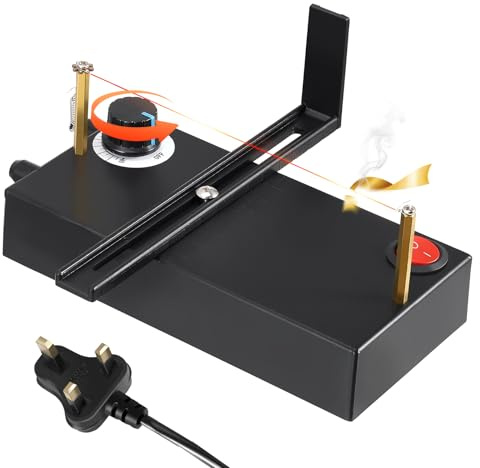 Ribbon Cutting Machine, Small Electric Hot Wire Cutter, Heat Ribbon Cutter with 0-700℃ Stepless Temperature Adjustment, 10 Meters Heating Wire, Ideal for DIY Lace, Webbing, Ribbon, Nylon Band
