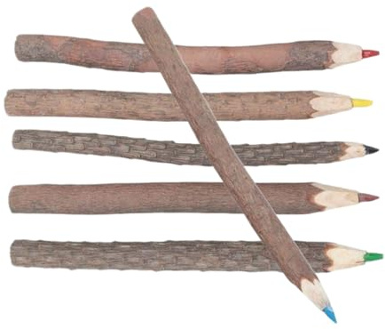 Lápices De Madera - Lápiz De Colores | Ramas Largas De Madera | Herramienta De Pintura Natural De 6 Partes, Pluma Vintage Para Eventos, Aulas, Dibujo, Escuela, Fiesta, Escritura, Lugar De Trabajo, Aca
