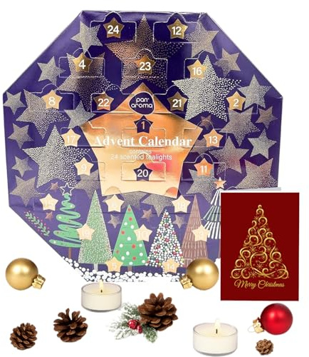 Advent Candle 2025 - Candle Advent Calendar 2025-24 Scented Candles Tealight - Christmas Gifts for Women & Men, Adult Advent Calendar